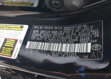 2010 Toyota Corolla S from USA, damaged, VIN 2T1BU4EE1AC476399
